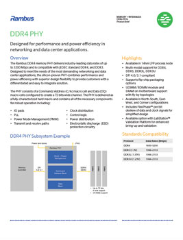 Download the Rambus DDR4 PHY Product Brief