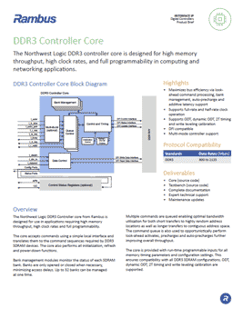 DDR3 Controller Product Brief