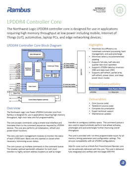 LPDDR4 Controller Product Brief Cover