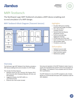 MIPI Testbench Product Brief