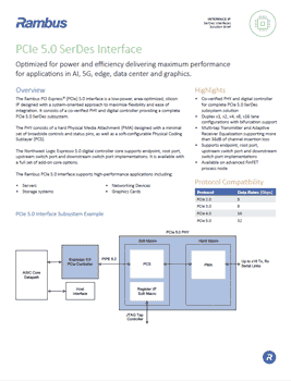 Download our PCIe 5.0 SeDes Interface solution brief
