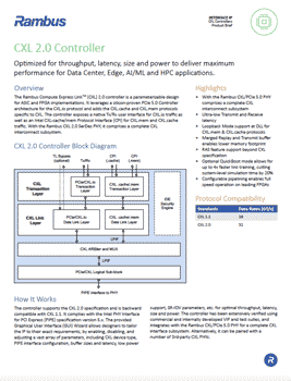 CXL 2.0 Controller Product Brief