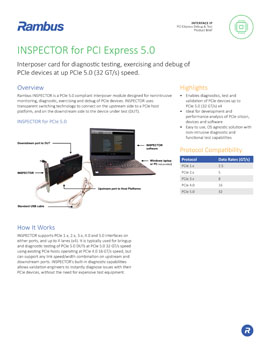 Download the Rambus INSPECTOR for PCIe 5.0 Product Brief