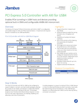 PCIe Controller for USB4 with AXI Product Brief