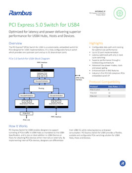 PCIe Switch for USB4 Product Brief