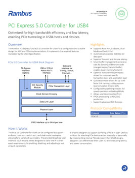 PCIe Controller for USB4 Product Brief