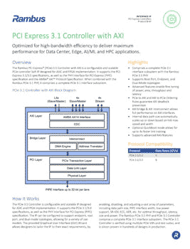 PCIe 3.1 Controller with AXI Product Brief