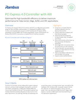 PCIe 4.0 Controller with AXI Product Brief