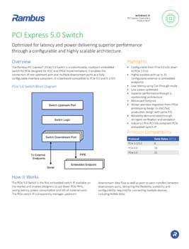 Download the Rambus PCIe 5.0 Multi-port Switch Product Brief