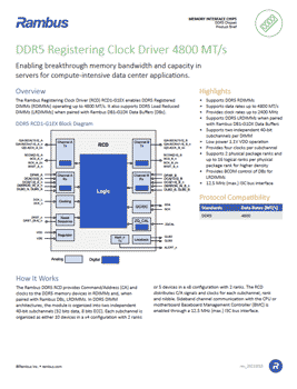 DDR5 RCD 4800 MT/s Product Brief