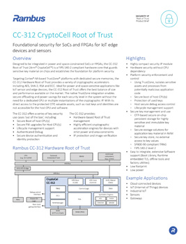 CC-312 CryptoCell Root of Trust
