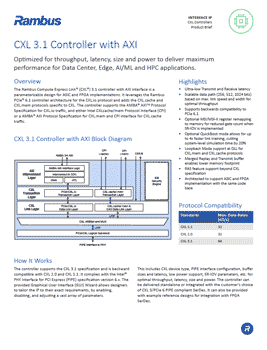 CXL 3.1 Controller with AXI Product Brief