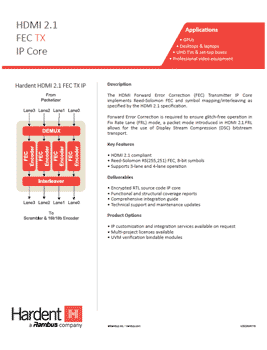 Fill out the form to receive your copy of the HDMI 2.1 FEC TX product brief