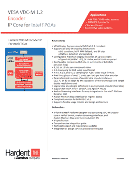 Fill out the form to receive your copy of the VESA VDC-M 1.2 Encoder product brief
